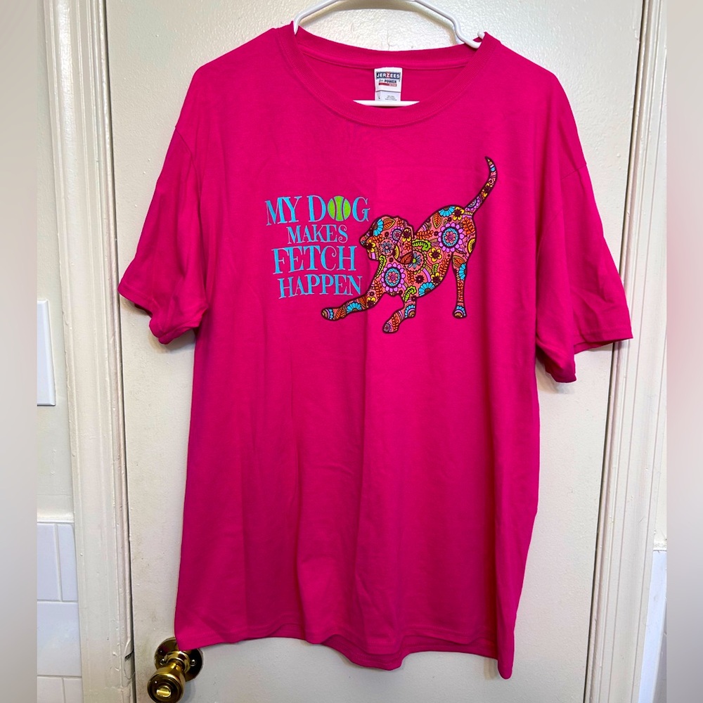 Large Pink Dog Lover's Tshirt